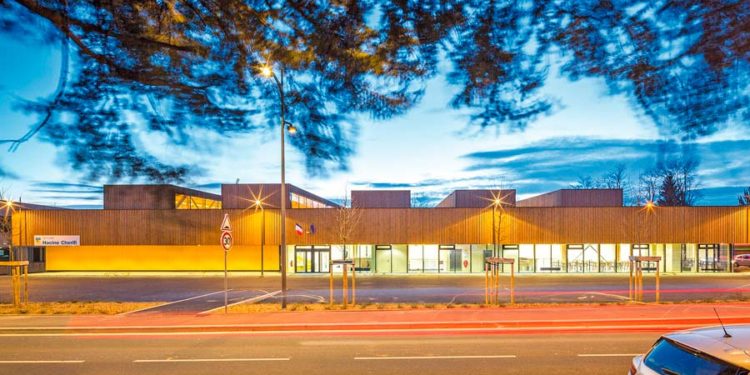 Estructura mixta prefabricada en madera y hormigón