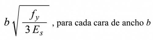 Expresión 10.16.6.1 para cada cara de ancho b