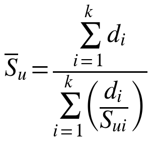 S̄u = Σ di / Σ (di / Sui)
