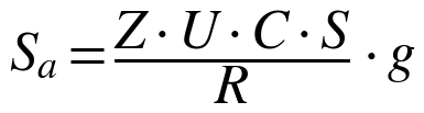 Sa = (Z · U · C · S / R) · g