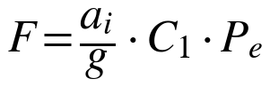 F = (ai / g) · C1 · Pe