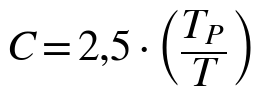 C = 2,5 · (TP / T)