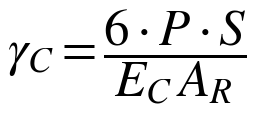 γ_C = 6 P S / (E_C A_R)