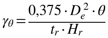 γ_θ = 0,375 D_e² θ / (t_r H_r)