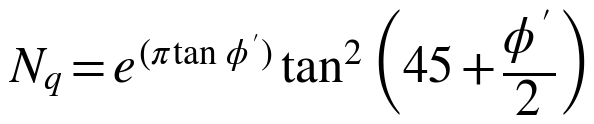 Nq = e^(π tan φ') tan²(45 + φ'/2)