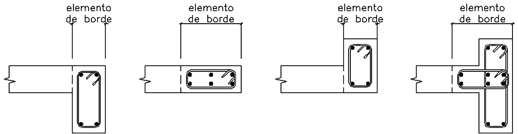 Fig. 21.1c Ejemplos de elementos de borde en diafragmas estructurales