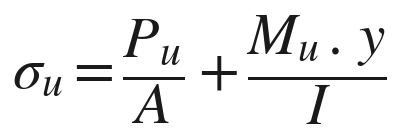 σu = Pu/A + Mu.y/I