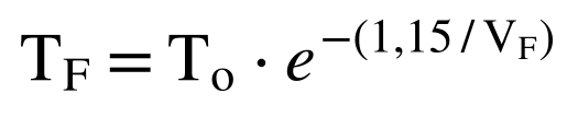 TF = To · e^-(1,15/VF)